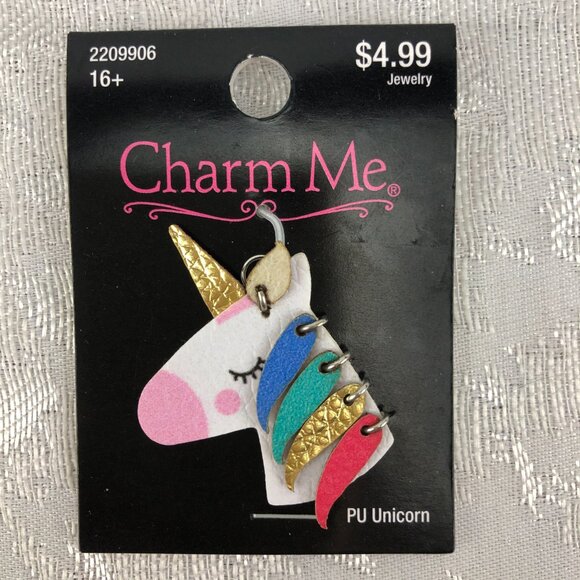 Tyler Rodan Round Navy Blue Faux Leather Zippered Coin Pouch with Unicorn Charm - Picture 13 of 15